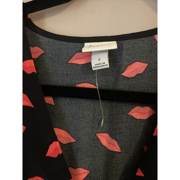 Women's Short Sleeve Maxi Sundress - a New Day Black/Red Size 2 V Neck NWOT - Picture 6 of 7